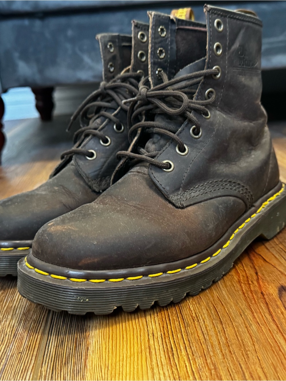 Vintage 1990s made in England Doc Martens brown leather